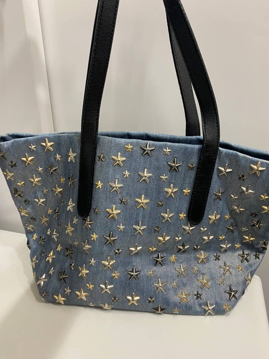 JIMMY CHOO Jimmy Choo sophia Denim сумка ручная сумочка большая сумка Star заклепки б/у SKD3674