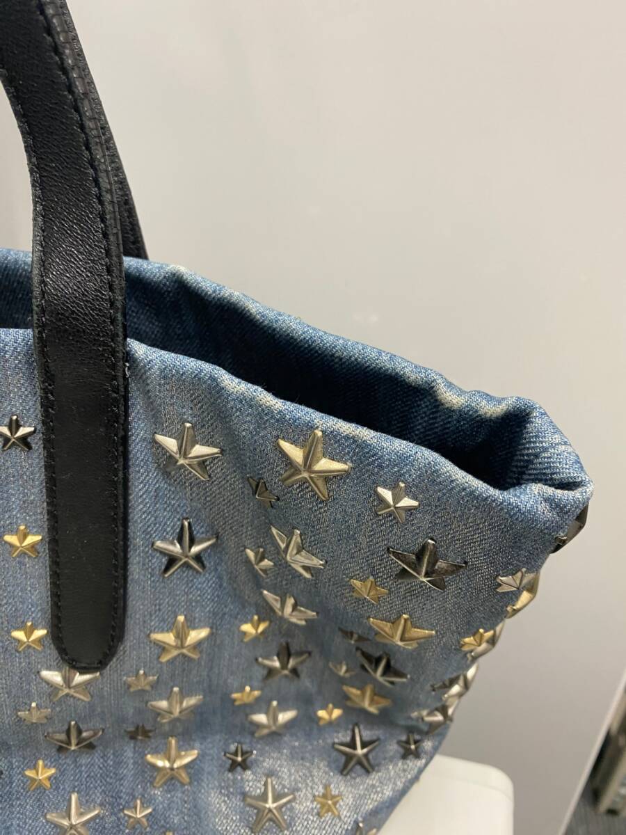 JIMMY CHOO Jimmy Choo sophia Denim сумка ручная сумочка большая сумка Star заклепки б/у SKD3674