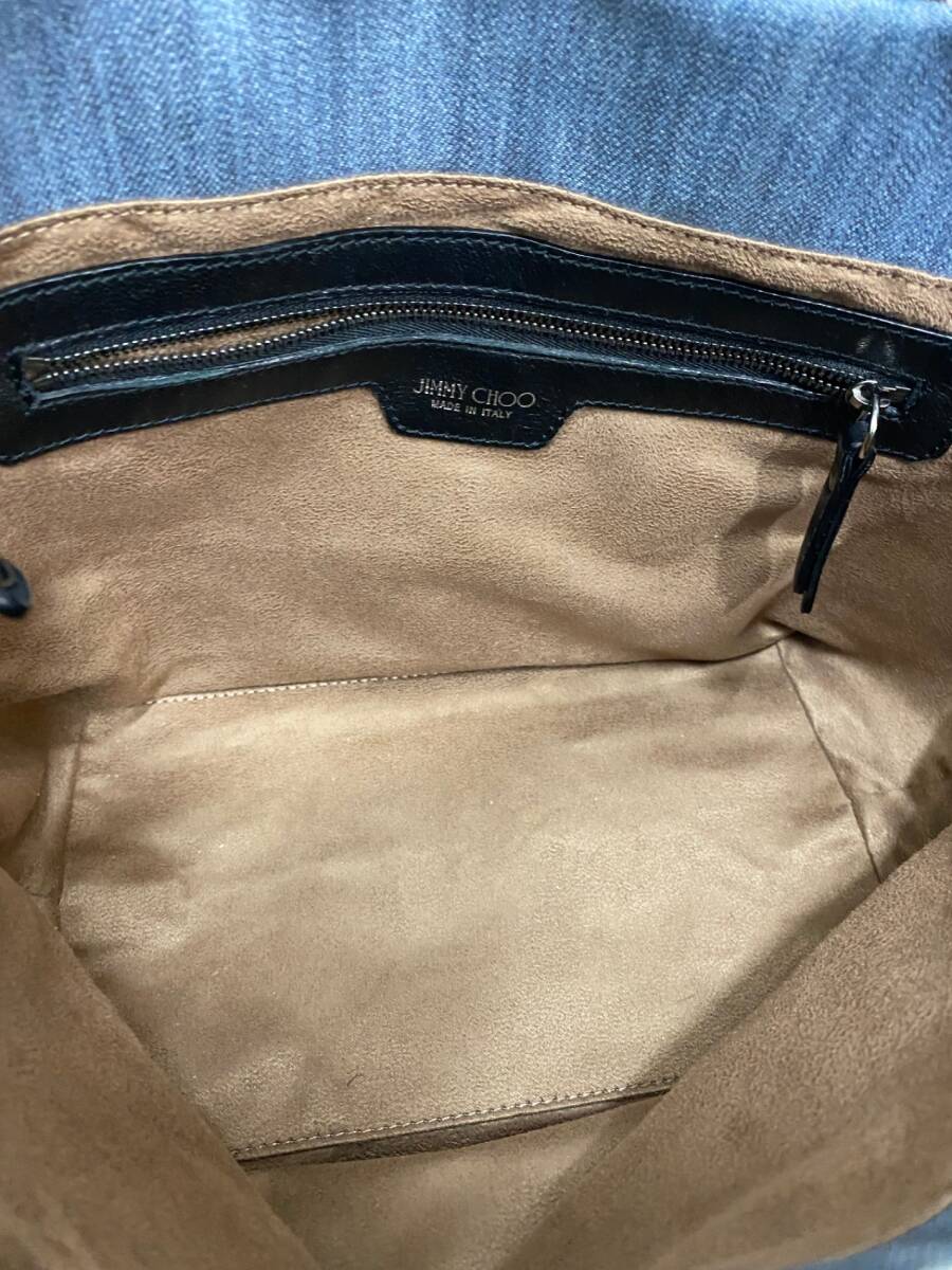 JIMMY CHOO Jimmy Choo sophia Denim сумка ручная сумочка большая сумка Star заклепки б/у SKD3674