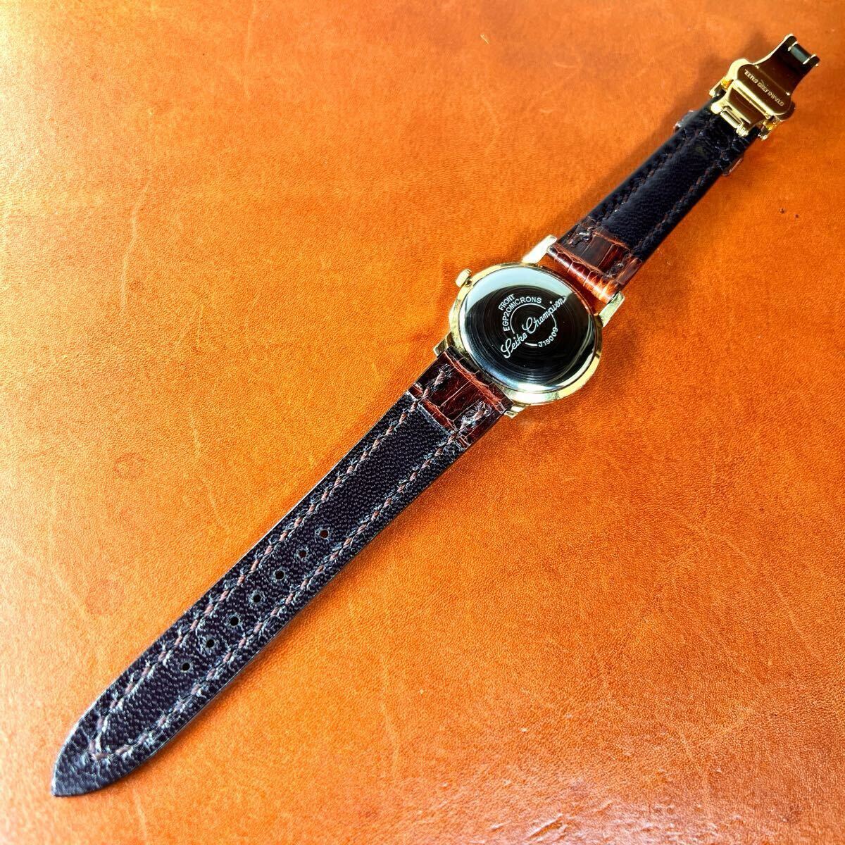 OH済! 極美品! SEIKO Champion 19石 クロコダイル本革手縫い OH済! 極美品! SEIKO Champion 19石 クロコダイル本革手縫い