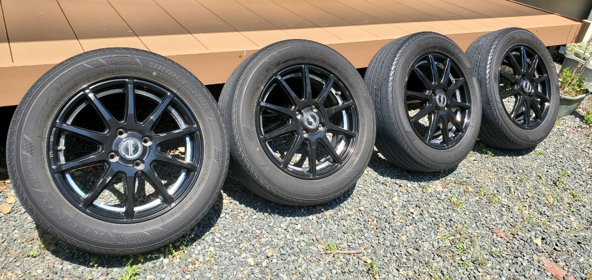 MANARAY Euro Speed MX-01 タイヤ付きホイール 4本セット 15インチ 5.5J+42 100-4穴 180/60/15 BRIDGESTONE REGNO GR-XⅠ MA36ソリオ外し_画像2