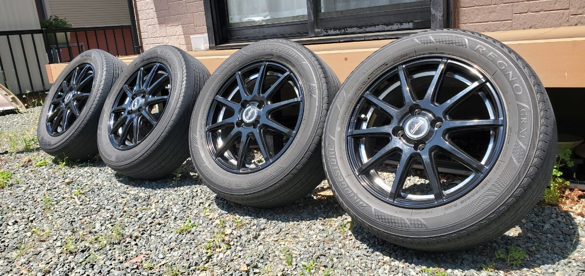 MANARAY Euro Speed MX-01 タイヤ付きホイール 4本セット 15インチ 5.5J+42 100-4穴 180/60/15 BRIDGESTONE REGNO GR-XⅠ MA36ソリオ外し_画像4