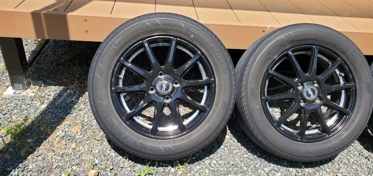 MANARAY Euro Speed MX-01 タイヤ付きホイール 4本セット 15インチ 5.5J+42 100-4穴 180/60/15 BRIDGESTONE REGNO GR-XⅠ MA36ソリオ外し_画像5