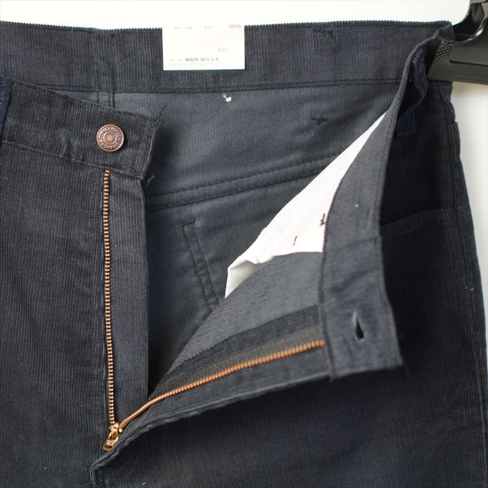 80s90s ビンテージ Levis リーバイス 519 1517 コーデュロイパンツ ネイビー USA製 36/29 デッドストック_画像6