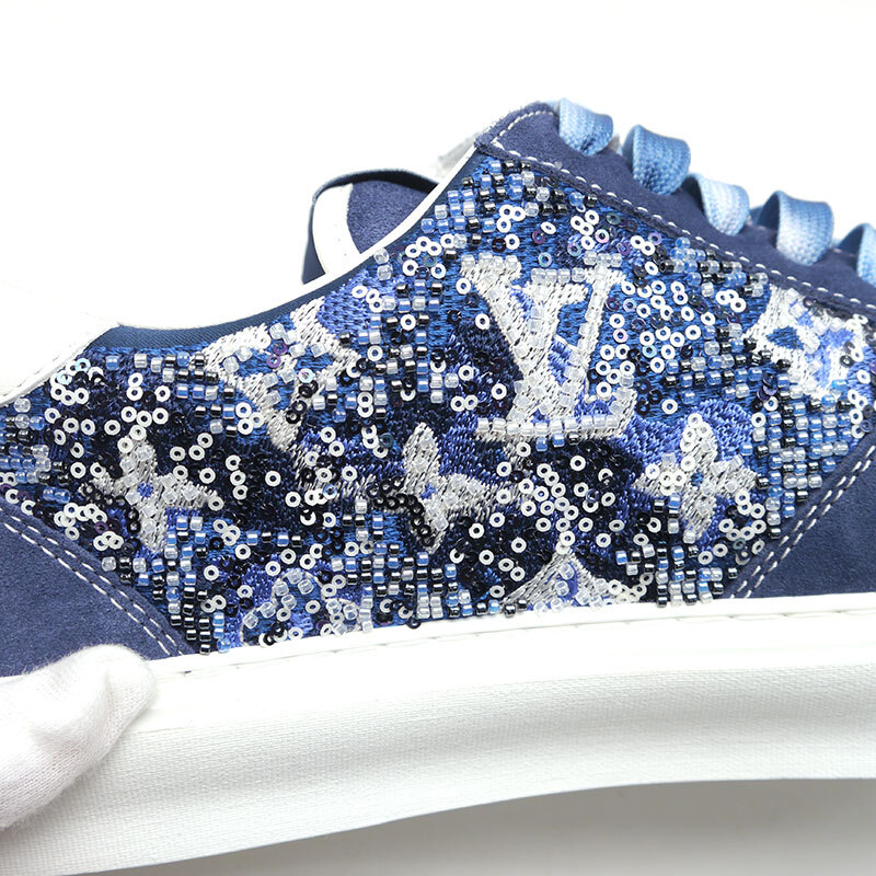 ルイヴィトン Louis Vuitton LVオリライン ローカットスニーカー 8 ブルー 1A8SMB 限定品 未使用