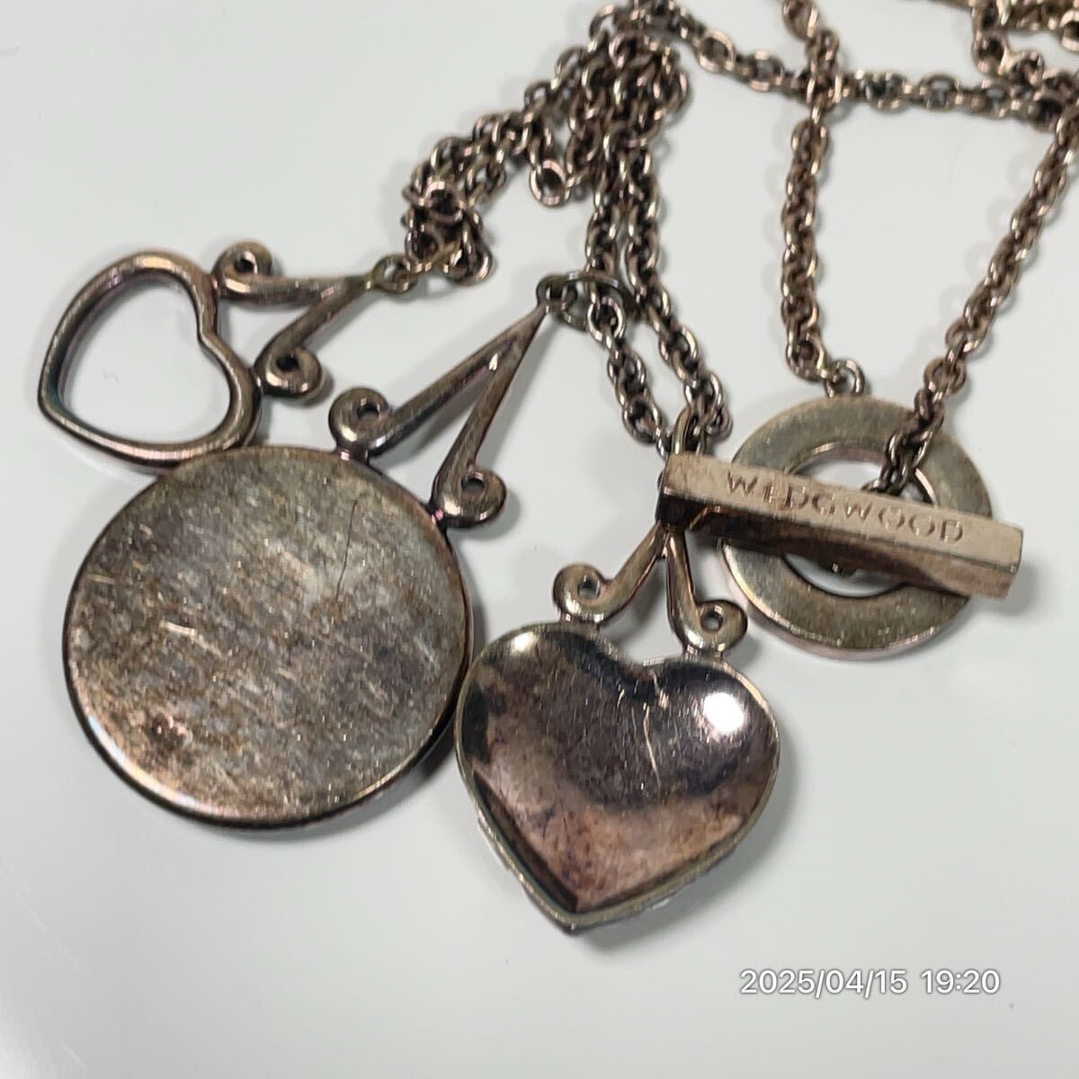 SILVER925 SV925 WEDGWOOD ウェッジウッド カメオ ハート ペンダント ネックレス アクセサリー 装飾品_画像2