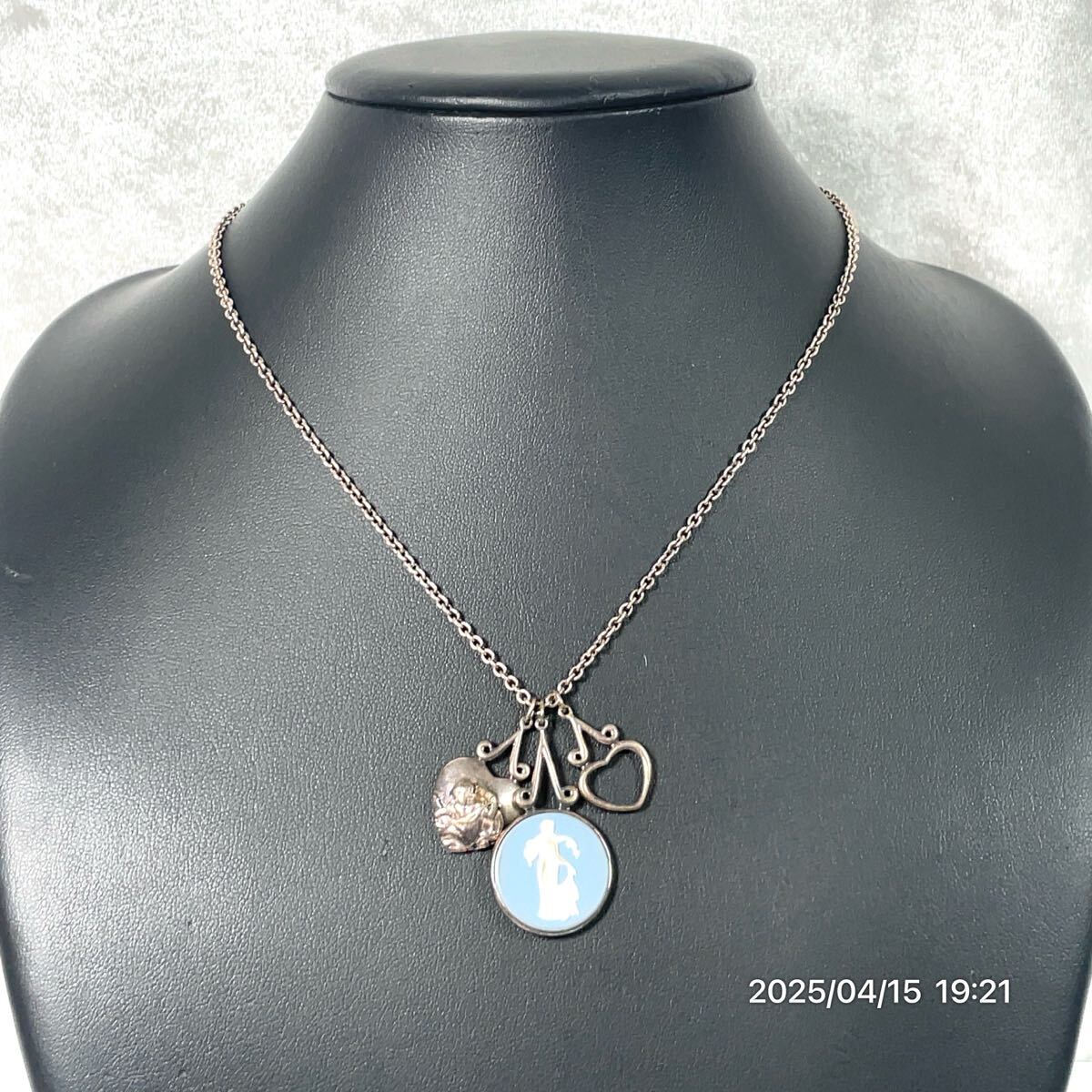SILVER925 SV925 WEDGWOOD ウェッジウッド カメオ ハート ペンダント ネックレス アクセサリー 装飾品_画像4