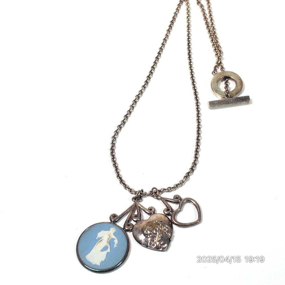 SILVER925 SV925 WEDGWOOD ウェッジウッド カメオ ハート ペンダント ネックレス アクセサリー 装飾品_画像6