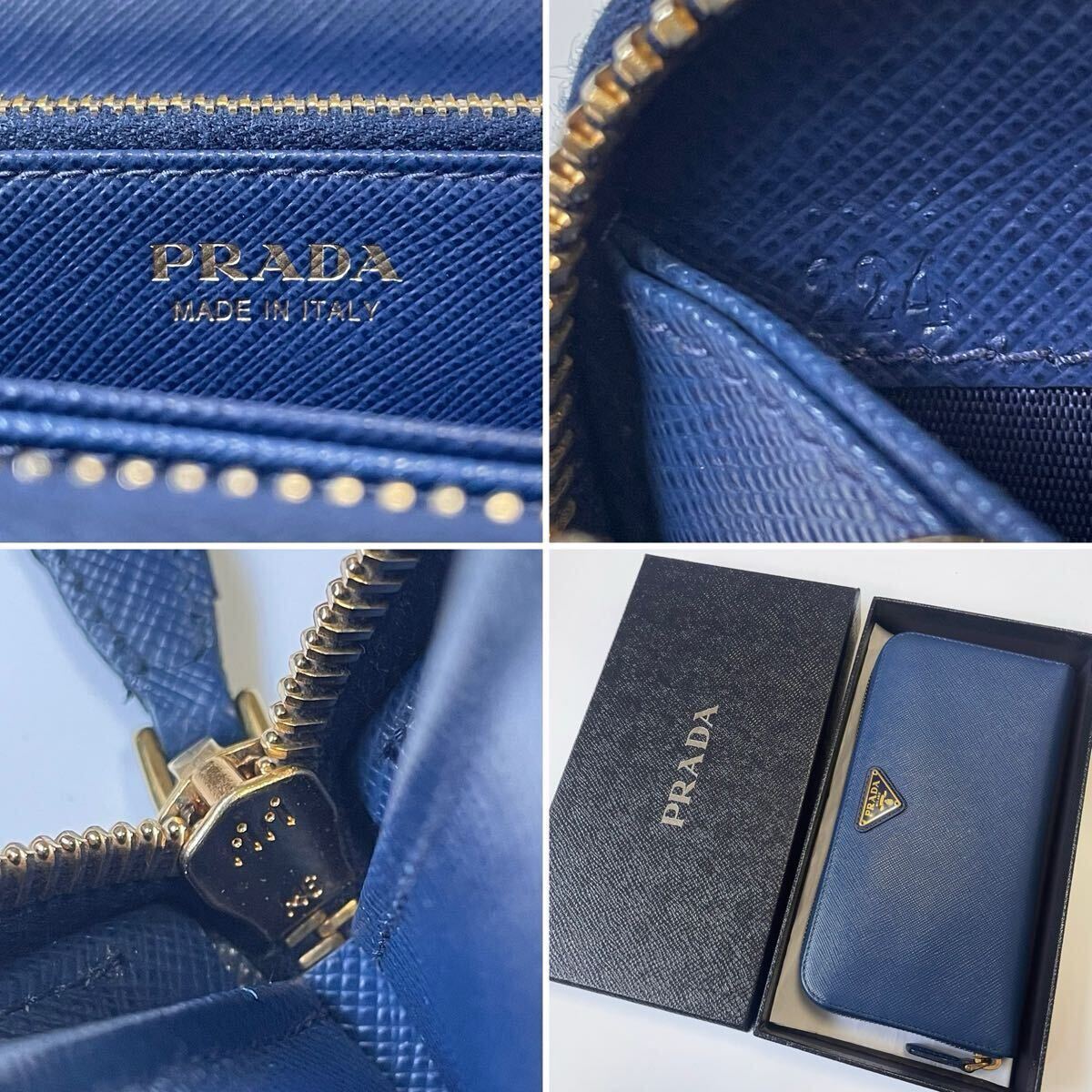 PRADA プラダ ラウンドファスナー 長財布 三角ロゴ ゴールド金具 PRADA プラダ ラウンドファスナー 長財布 三角ロゴ ゴールド金具