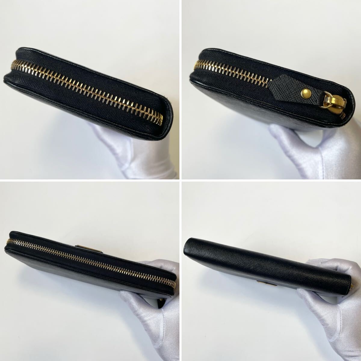 PRADA プラダ ラウンドファスナー 長財布 三角ロゴ ゴールド金具 PRADA プラダ ラウンドファスナー 長財布 三角ロゴ ゴールド金具