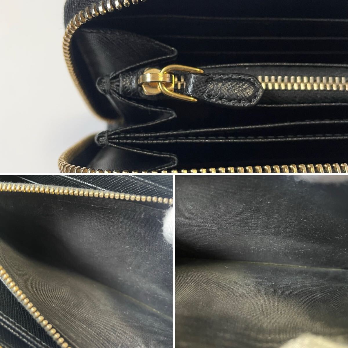 PRADA プラダ ラウンドファスナー 長財布 三角ロゴ ゴールド金具 PRADA プラダ ラウンドファスナー 長財布 三角ロゴ ゴールド金具