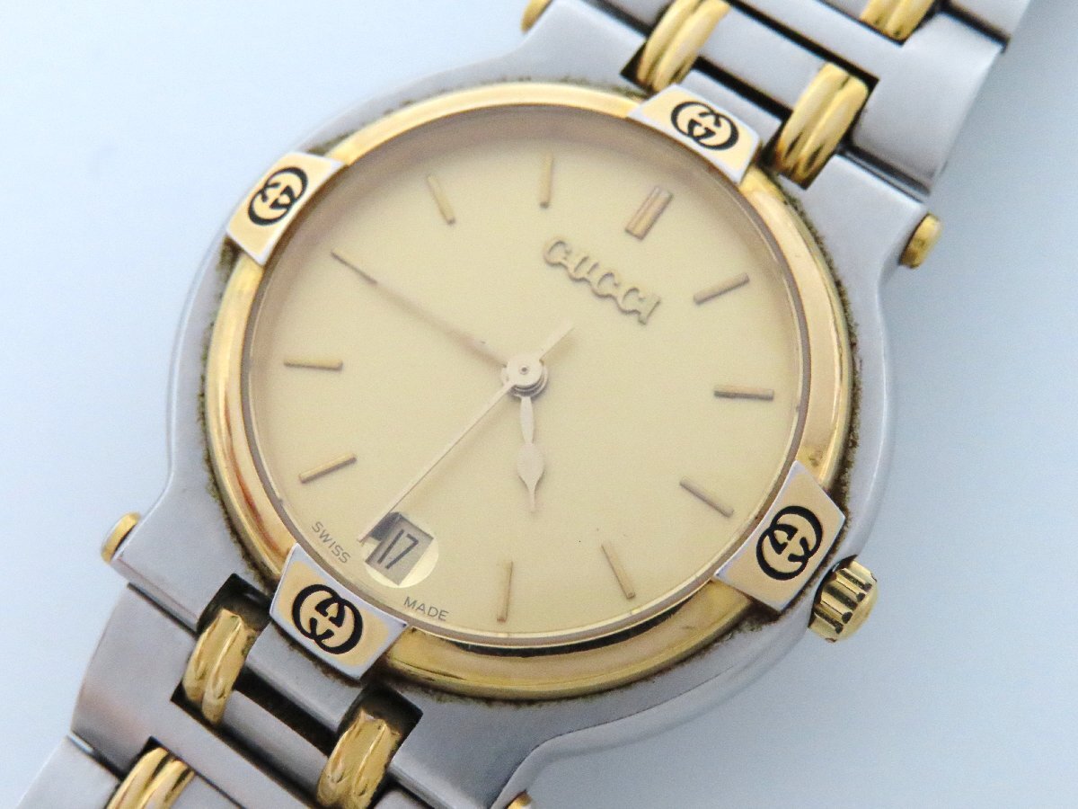 1円 グッチ(GUCCI) 9000M SS/GP シャンパン文字盤 ボーイズ 1円 グッチ(GUCCI) 9000M SS/GP シャンパン文字盤 ボーイズ