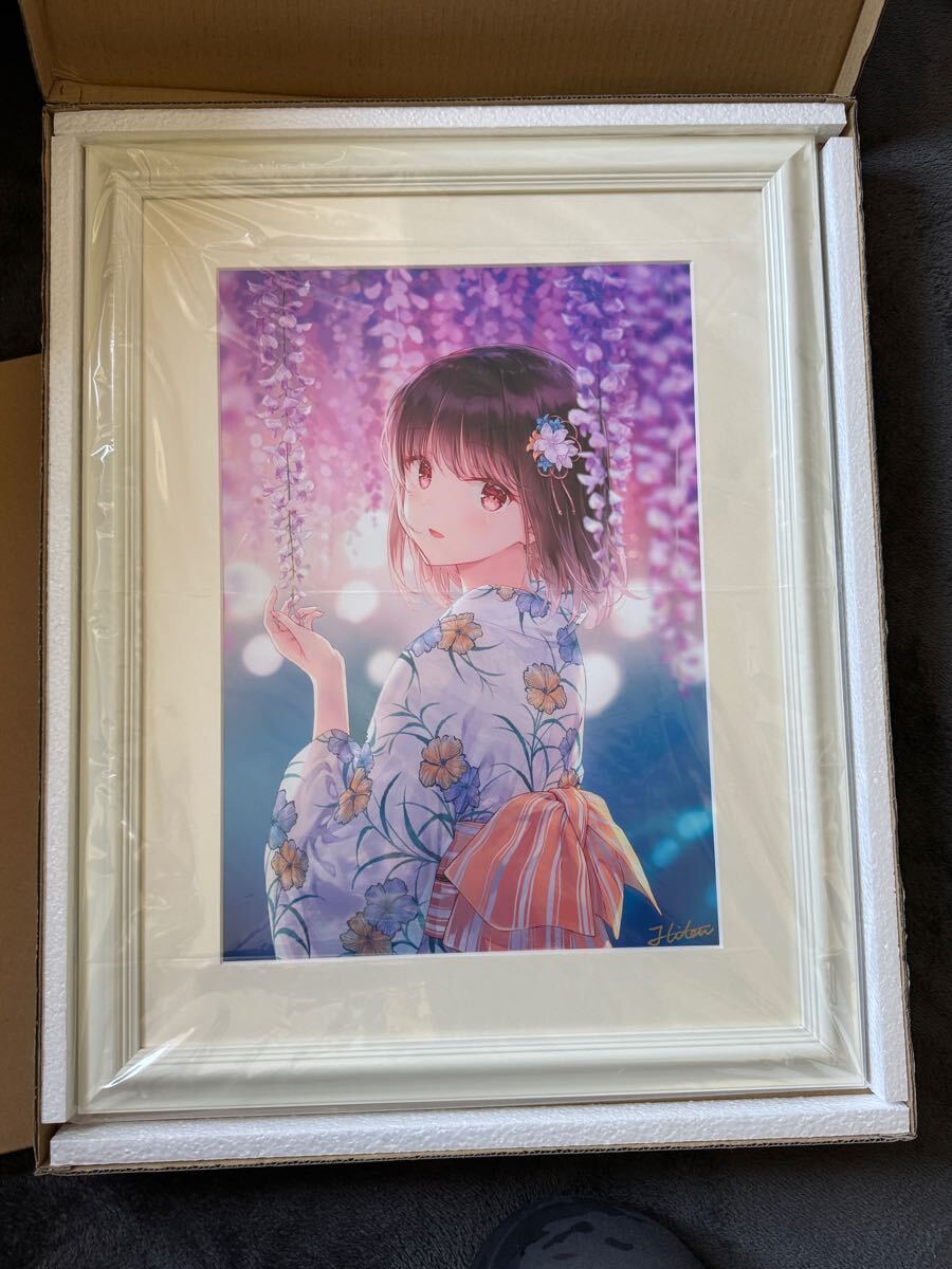 軸中心派 Hiten 複製原画 Purplish night 額装品 実筆サイン 軸中心派 Hiten 複製原画 Purplish night 額装品 実筆サイン