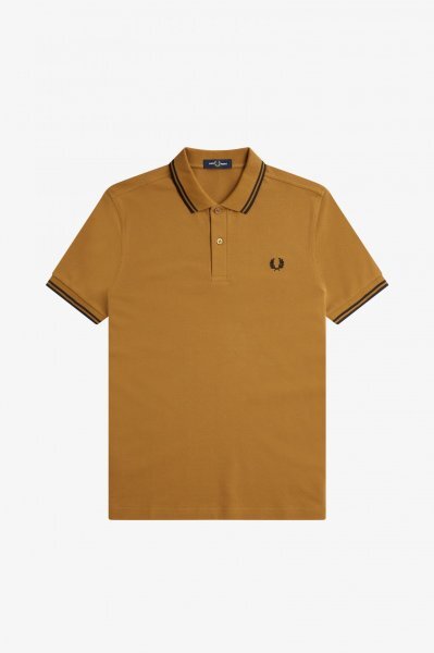 未使用格好良くメンズ半袖ポロシャツFREDTシャツフレッドペリーダブルライン黃色L