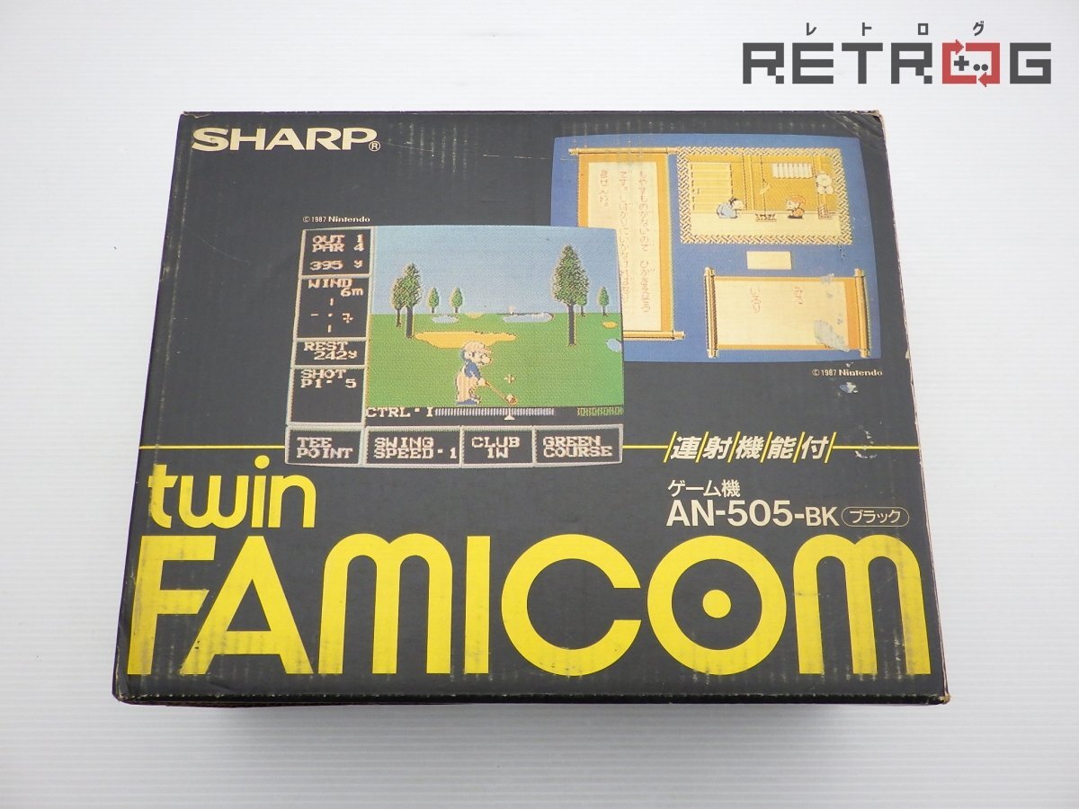 箱付き】【動作品】ツインファミコン本体(黒:後期型/AN-505-BK 箱付き】【動作品】ツインファミコン本体(黒:後期型/AN-505-BK