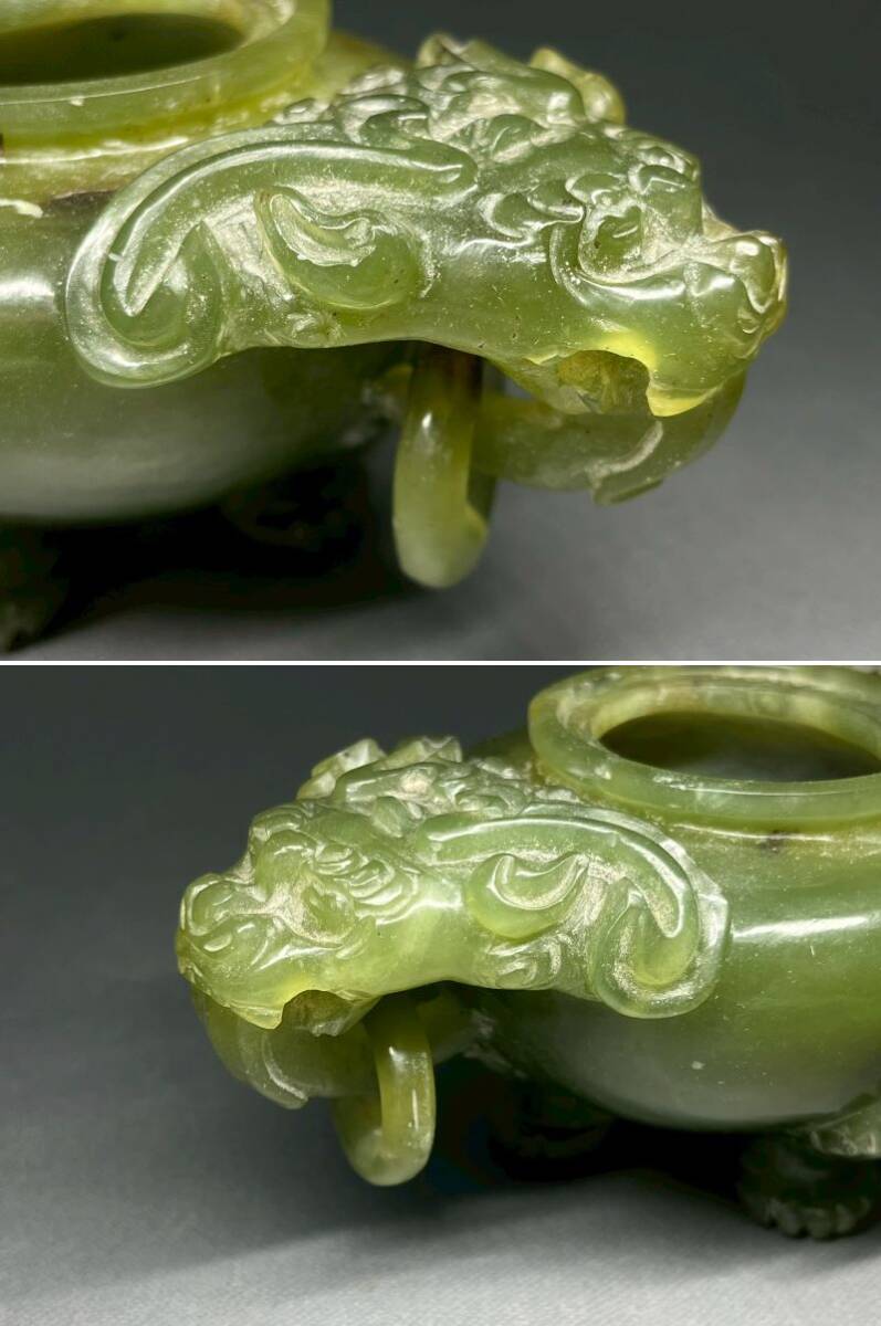 中国古玩 獅子香炉 天然玉 翡翠 台座付 唐物 骨董 香道具 茶道具 中国古玩 獅子香炉 天然玉 翡翠 台座付 唐物 骨董 香道具 茶道具