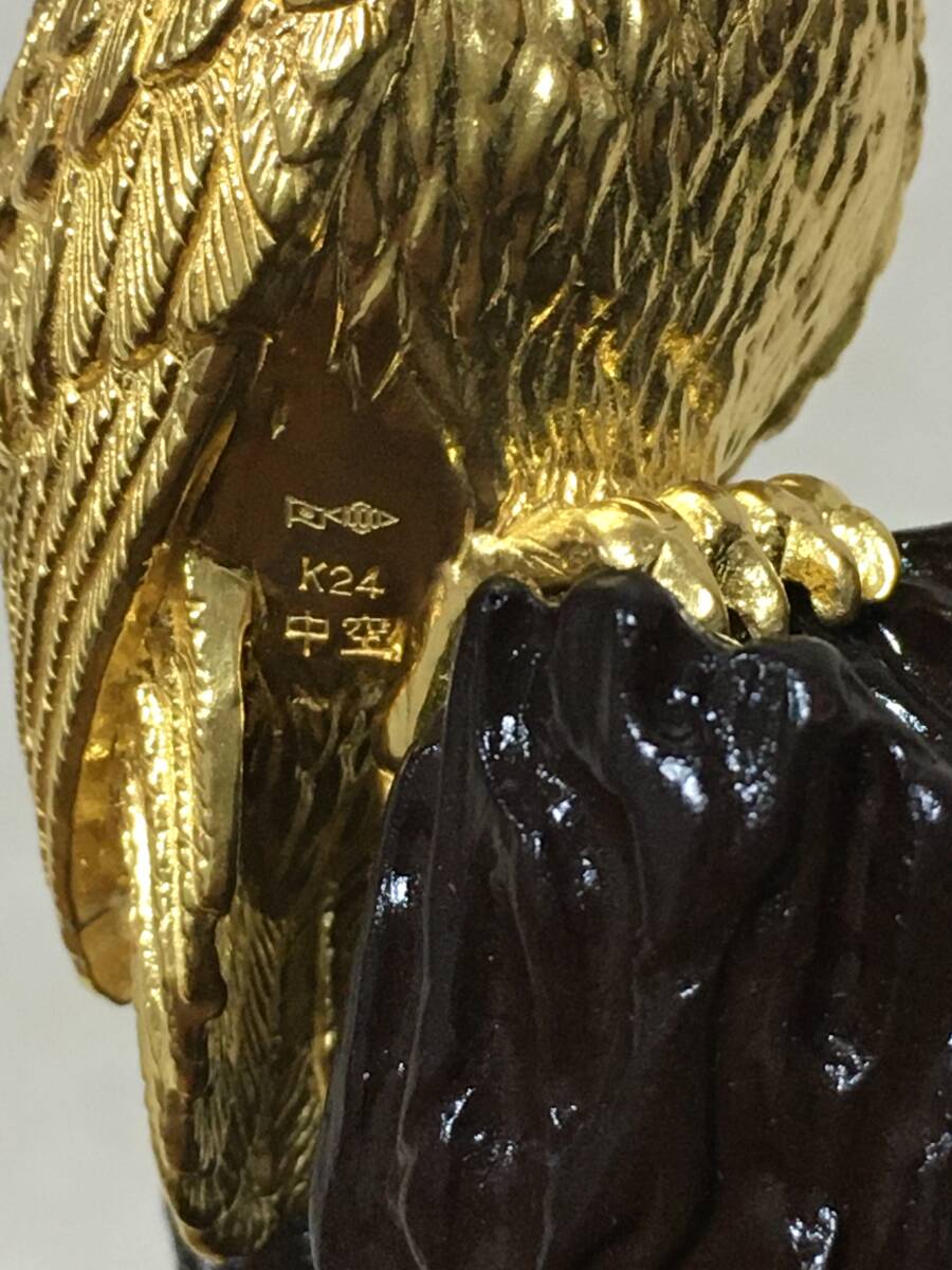 D294☆ 純金 「フクロウ」 金工作家 光則 大淵武則 24金 24K D294☆ 純金 「フクロウ」 金工作家 光則 大淵武則 24金 24K