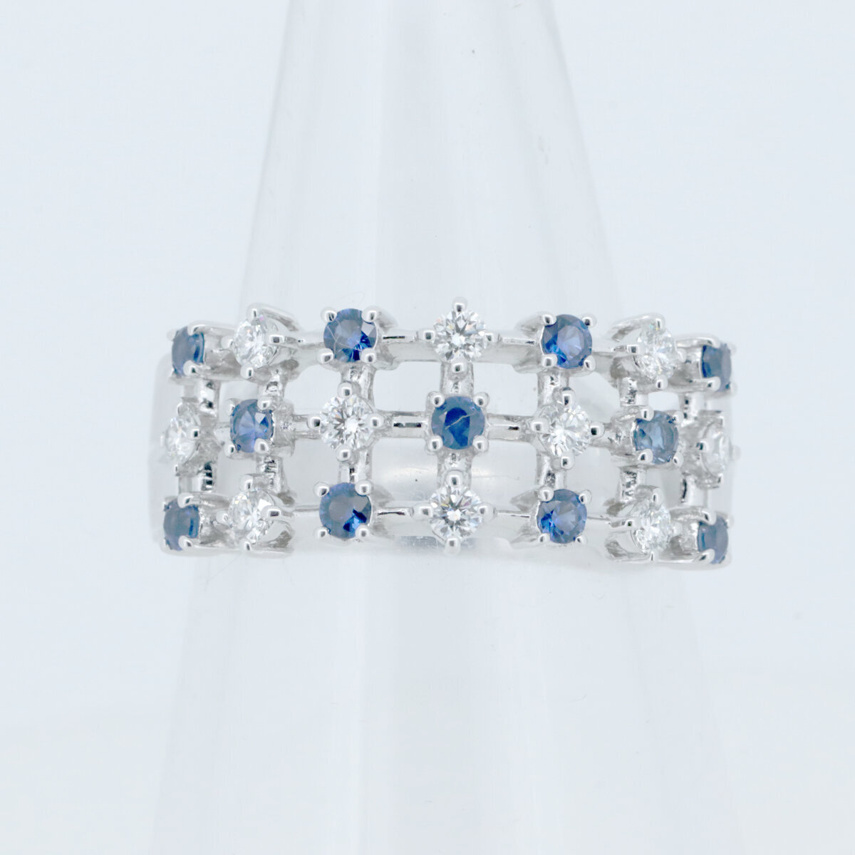 タサキ サファイア ダイヤモンド リング 指輪 0.23ct 12号 K18WG(18金 ホワイトゴールド) 質屋出品_画像1