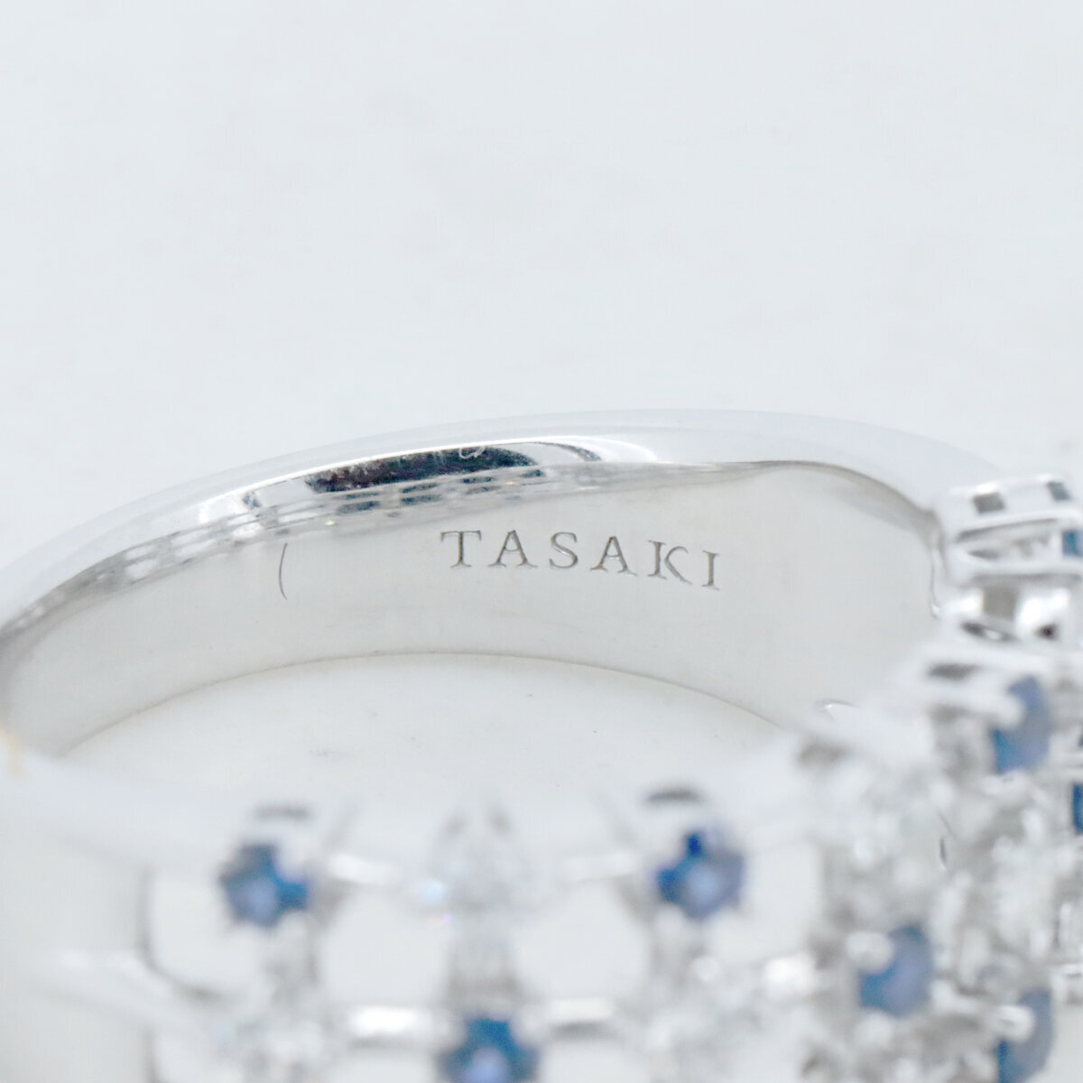 タサキ サファイア ダイヤモンド リング 指輪 0.23ct 12号 K18WG(18金 ホワイトゴールド) 質屋出品_画像2