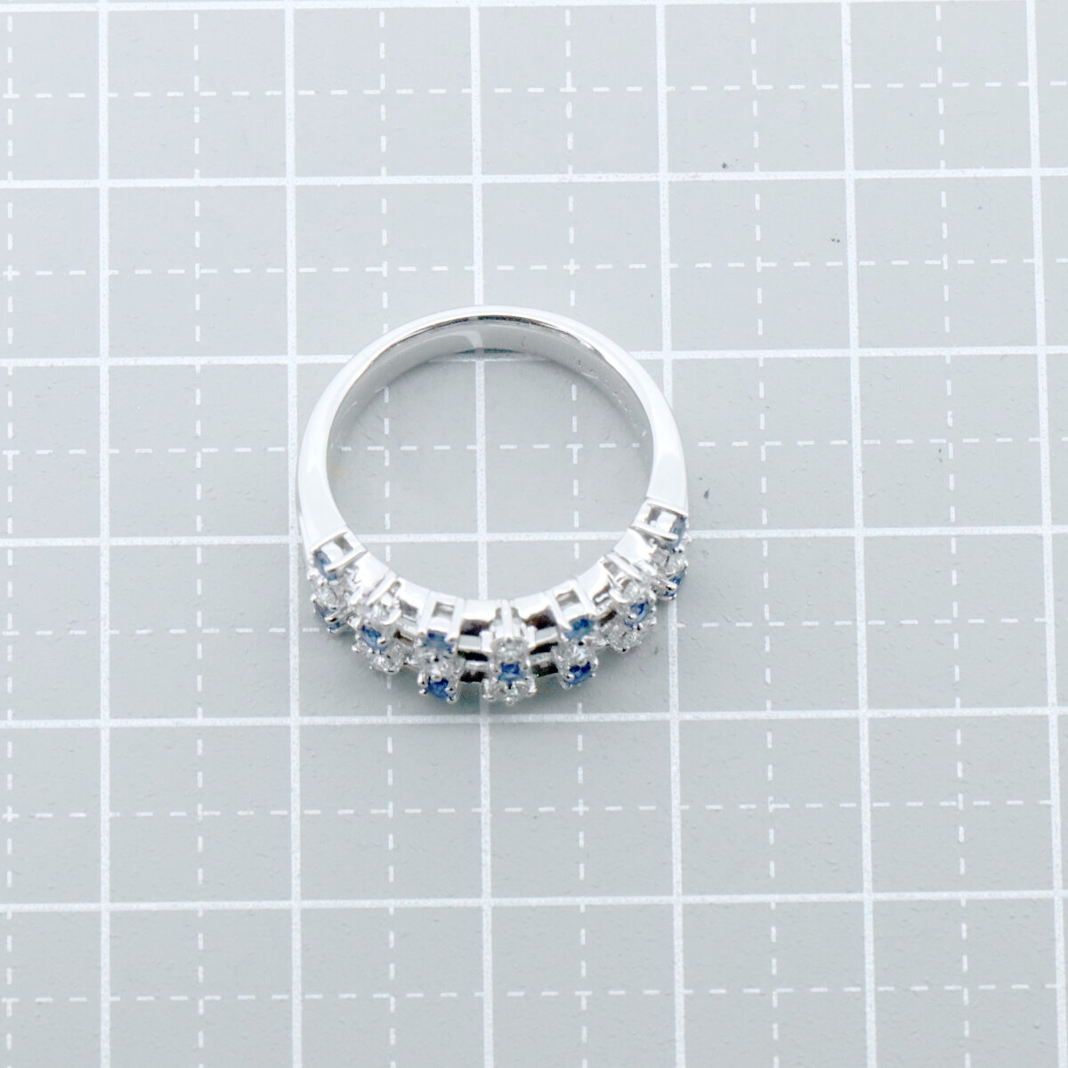 タサキ サファイア ダイヤモンド リング 指輪 0.23ct 12号 K18WG(18金 ホワイトゴールド) 質屋出品_画像4