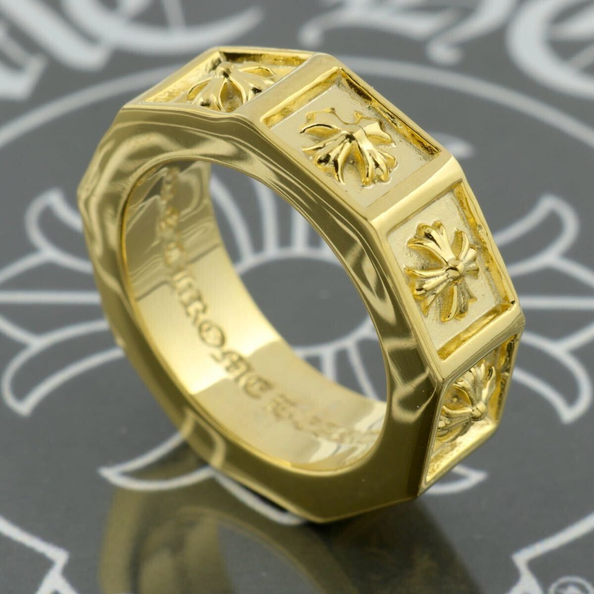 CHROME HEARTS】CH PLUS ALPHABET BLOCK RING・19号・22K・新品 CHROME HEARTS】CH PLUS ALPHABET BLOCK RING・19号・22K・新品