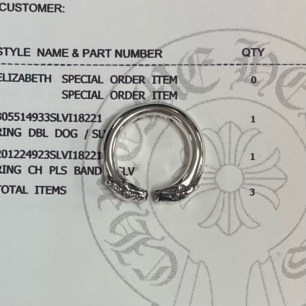 CHROME HEARTS】DOUBLE DOG RING・11号・新品加工・1円スタート CHROME HEARTS】DOUBLE DOG RING・11号・新品加工・1円スタート