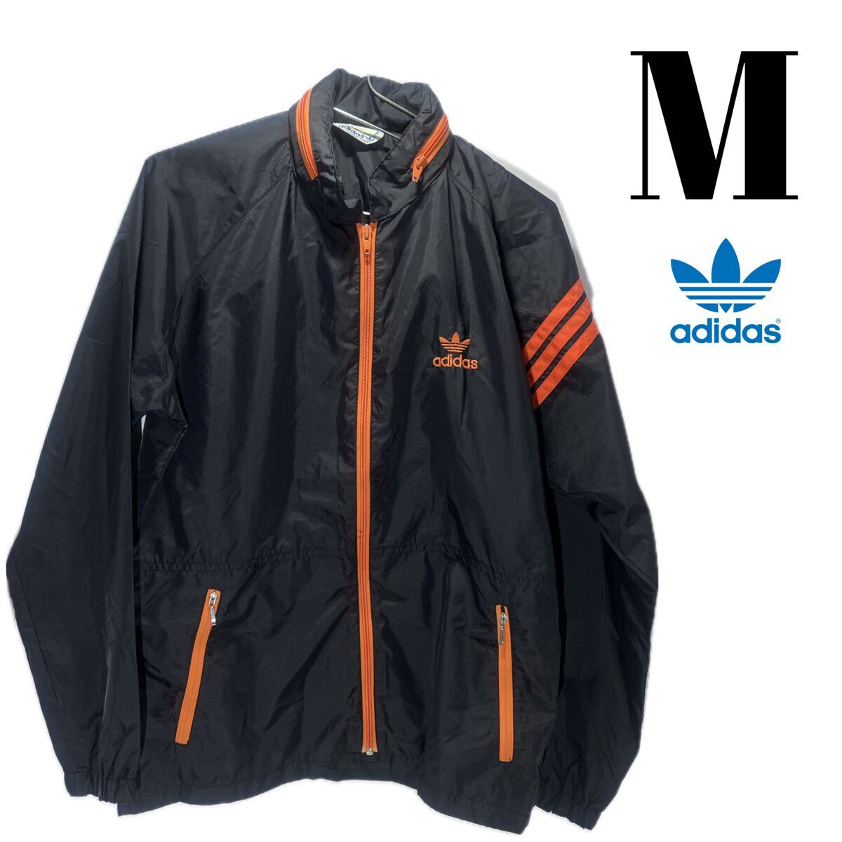 アディダス adidas ナイロンジャケット M ブラック 70s〜80s アディダス adidas ナイロンジャケット M ブラック 70s〜80s