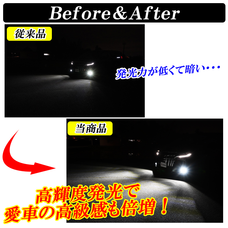 プリウス 30系 マークX 130系 120系 前期 後期 LED フォグランプ イエロー ホワイト カラーチェンジ H8 H11 H16 2色 切り替え 車検対応_画像4