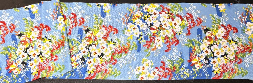 古布*縮緬*和素材】正絹紋錦紗*桜に紙風船 ヱ霞 可愛い 古布*縮緬*和素材】正絹紋錦紗*桜に紙風船 ヱ霞 可愛い