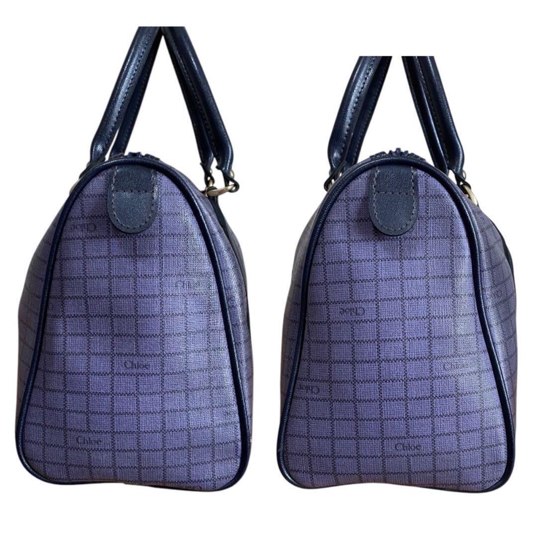 良品 Chloe クロエ ボストンバッグ パープル ヴィンテージ 良品 Chloe クロエ ボストンバッグ パープル ヴィンテージ