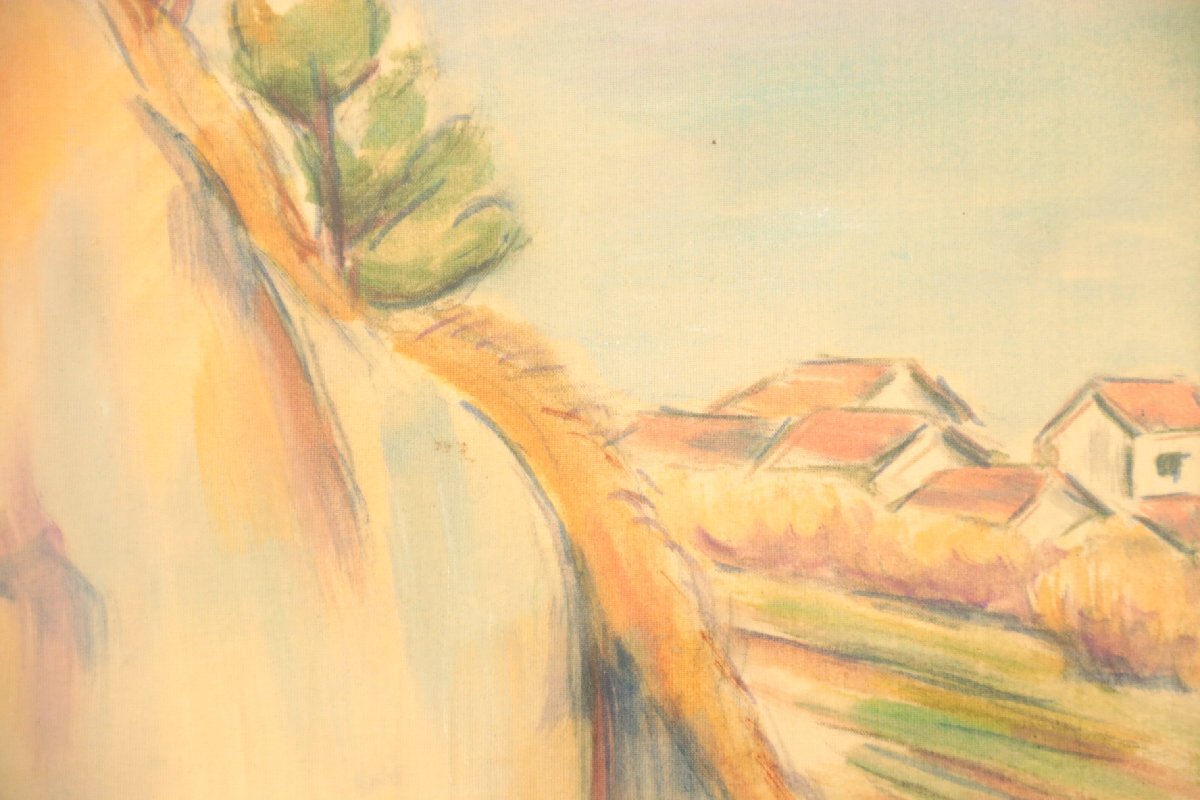 模写】吉井淳二 文化功労者 文化勲章 海景 絹本軸装 書画 日本画