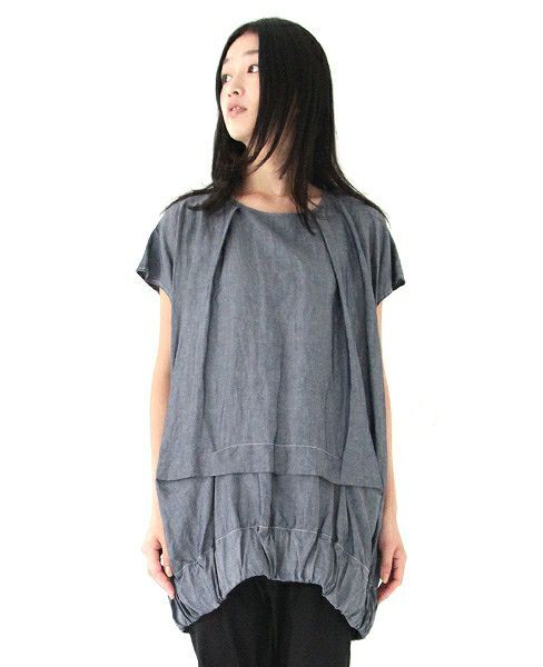 SI-HIRAI バルーンチュニック / テンセル×麻フレンチスリーブコクーンチュニック 38 CHW-2538 スーヒライ_画像4