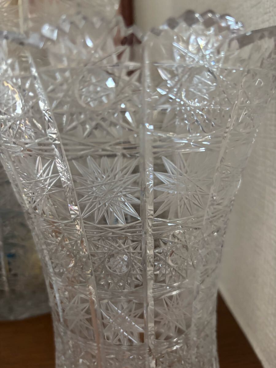 ボヘミア 花瓶 2個セット ベース 美品 ガラス フラワーベース ボヘミア 花瓶 2個セット ベース 美品 ガラス フラワーベース
