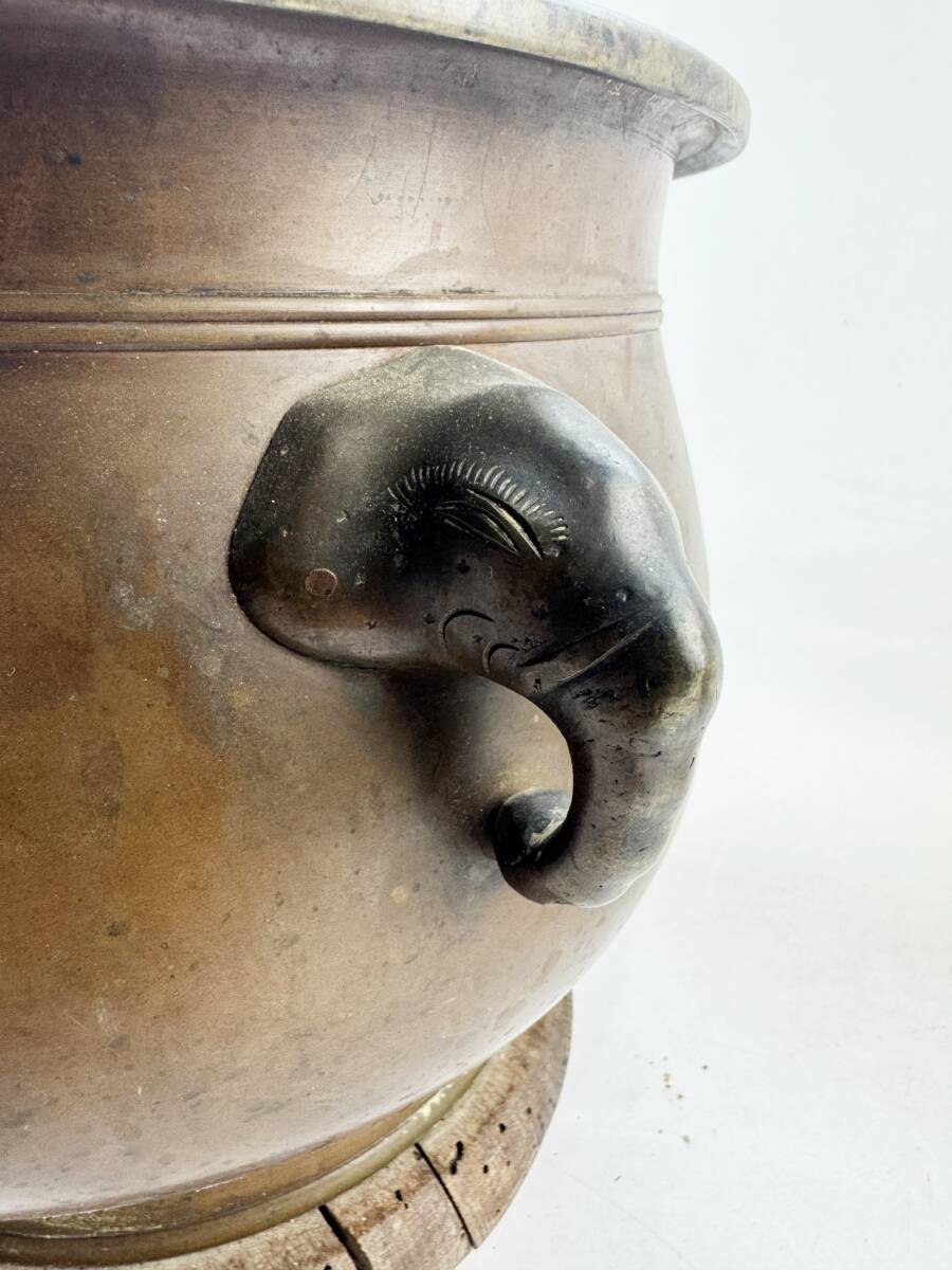 時代物 火鉢 精密彫刻 手あぶり 象 中國 古玩 骨董 古美術 時代物 火鉢 精密彫刻 手あぶり 象 中國 古玩 骨董 古美術