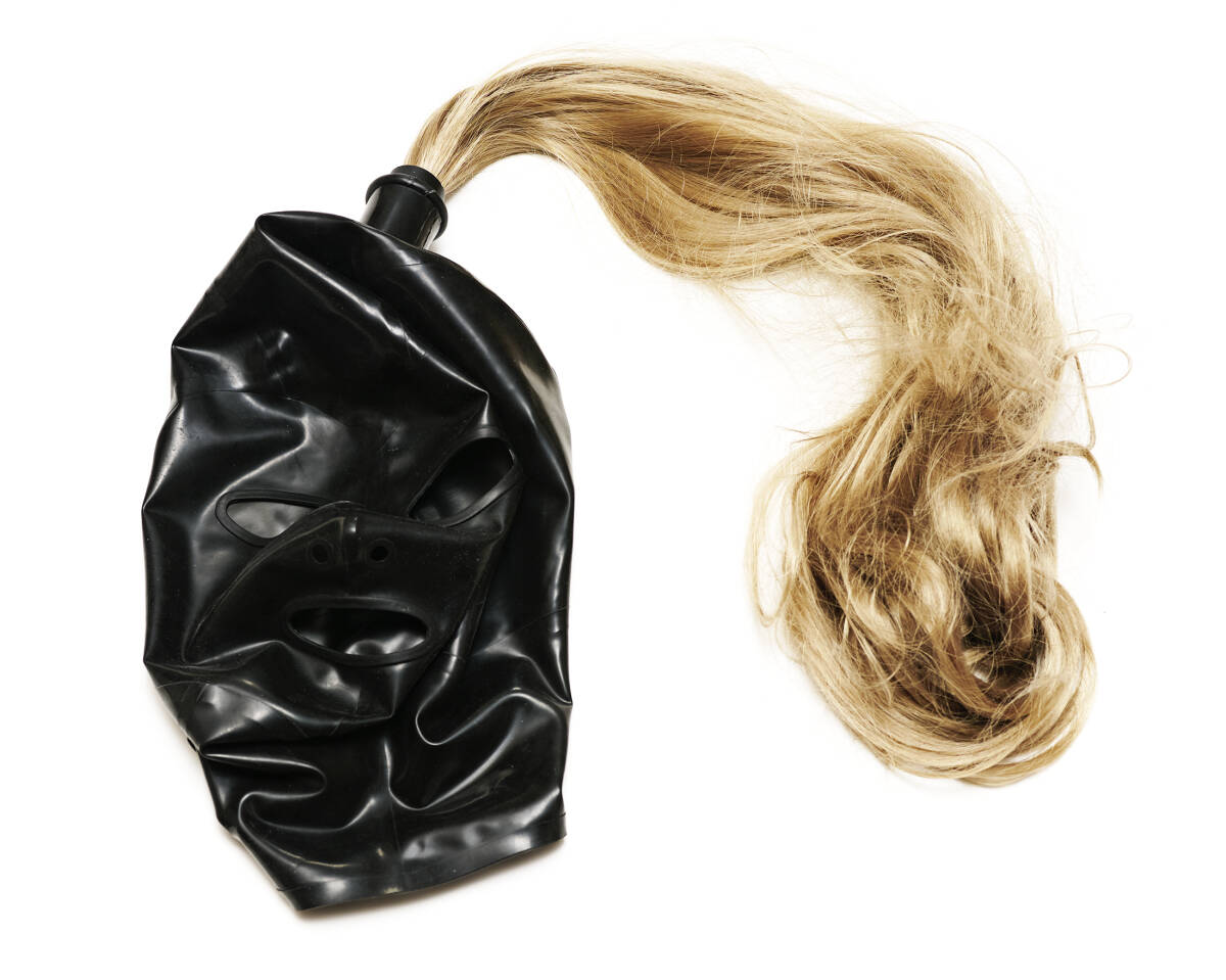 SIMON O Latex hood in black or red for 1 hairpiecela Tec s маска волосы деталь имеется M размер 