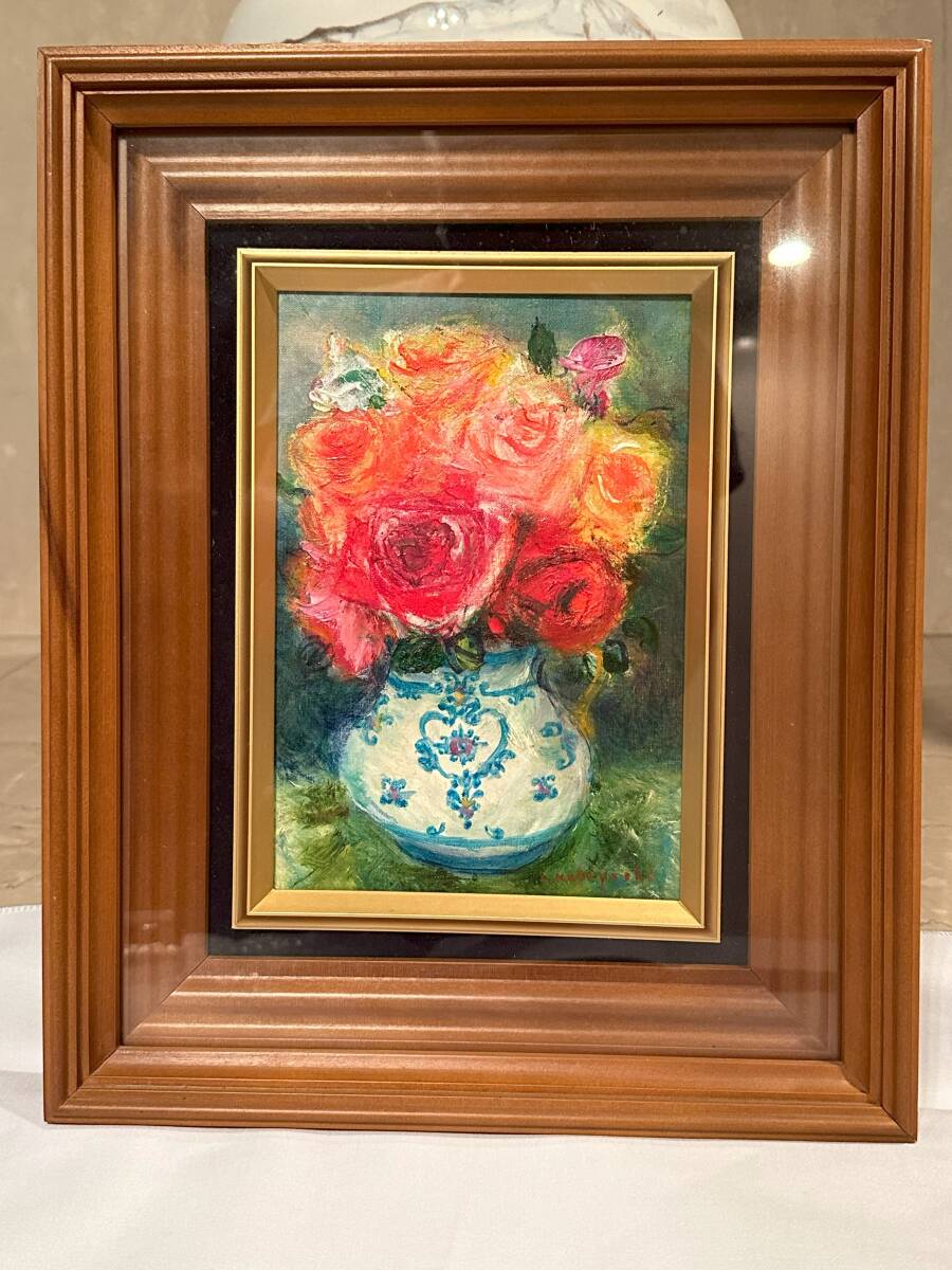 油彩画2号 「薔薇」模写 小林昌郎 白日会(静物画)|売買された 油彩画2号 「薔薇」模写 小林昌郎 白日会(静物画)|売買された