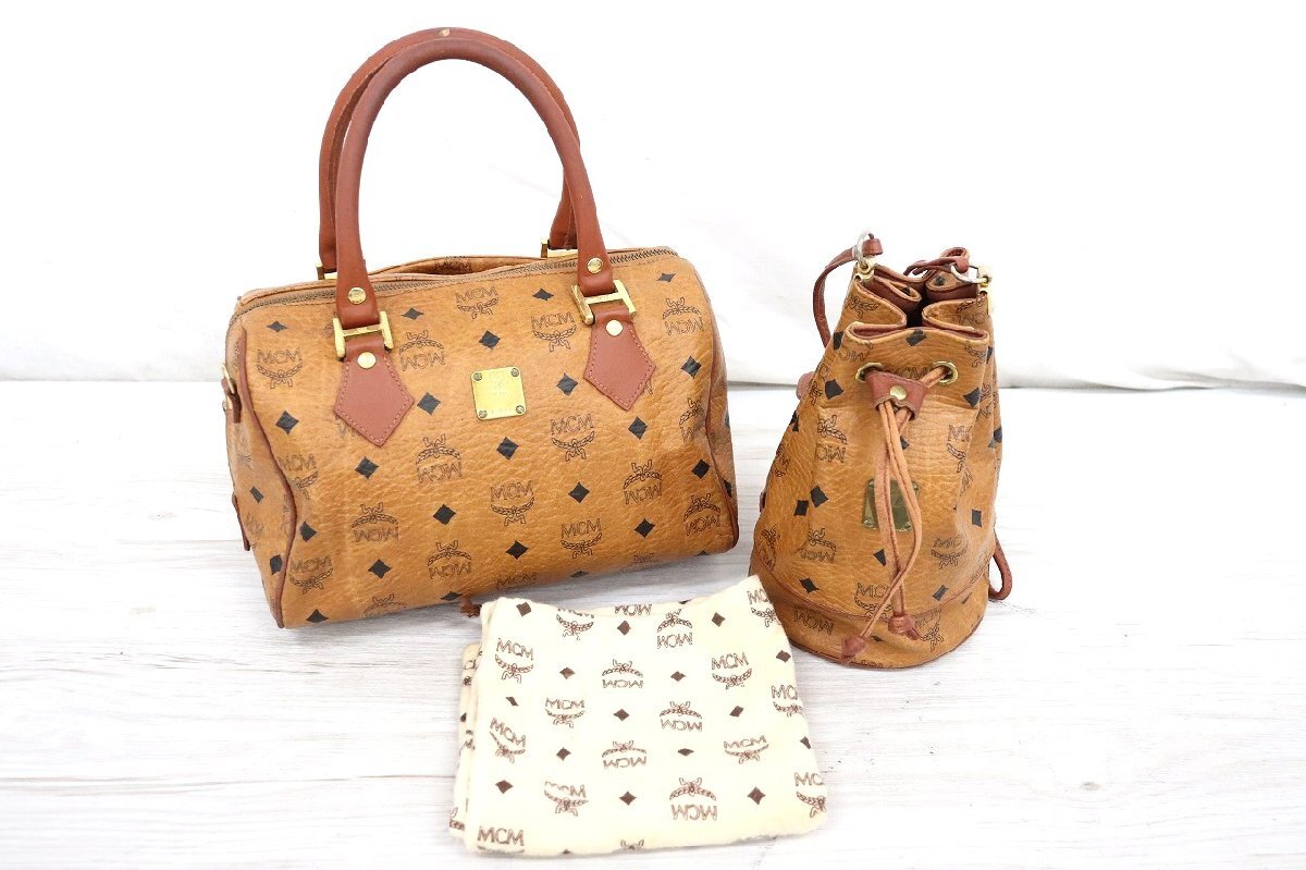 行董】MCM エムシーエム 2個まとめ ボストンバッグ ハンドバッグ 行董】MCM エムシーエム 2個まとめ ボストンバッグ ハンドバッグ