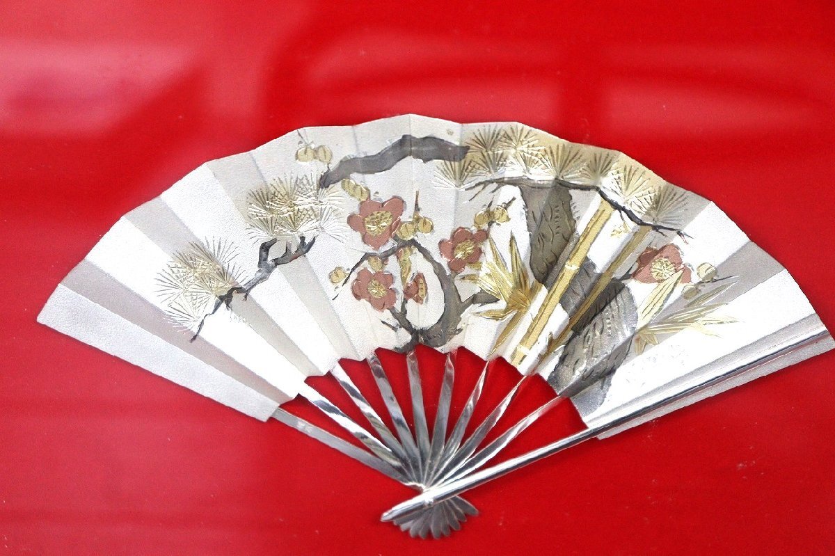 行董】銀製 扇 武比古 TAKEHIKO SILVER999 シルバー 芸術品 美術 行董】銀製 扇 武比古 TAKEHIKO SILVER999 シルバー 芸術品 美術