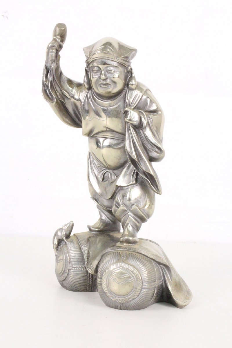 ト福】高村光雲 洋銀製 大黒天 総重量約1,390g 置物 縁起物 ト福】高村光雲 洋銀製 大黒天 総重量約1,390g 置物 縁起物