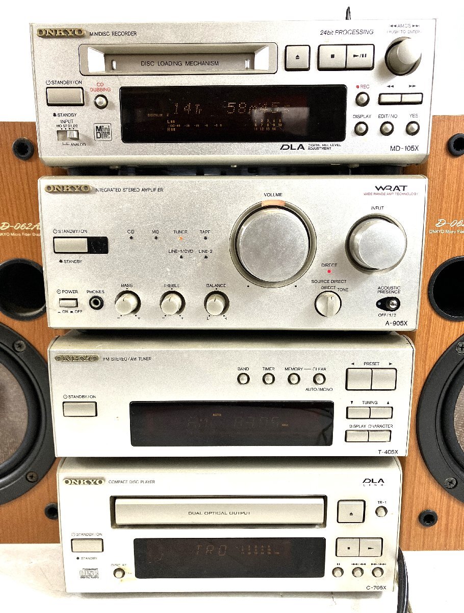 ト足】 ONKYO オンキョー MDプレイヤー MD-105X アンプ A-905X ト足】 ONKYO オンキョー MDプレイヤー MD-105X アンプ A-905X