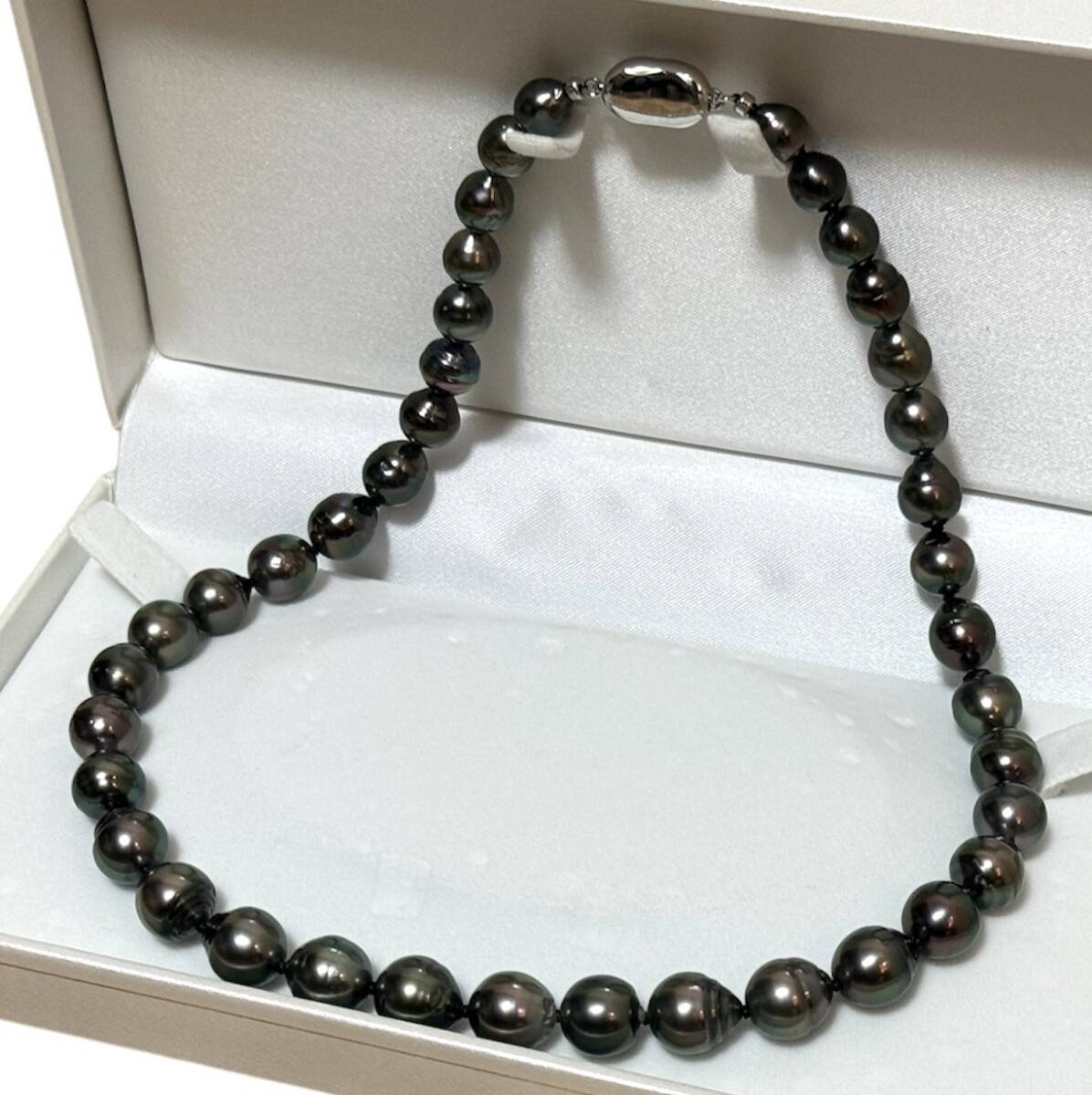 ☆美品☆黒蝶貝 黒蝶真珠 バロックパールネックレス 46.5cm 8mm ☆美品☆黒蝶貝 黒蝶真珠 バロックパールネックレス 46.5cm 8mm