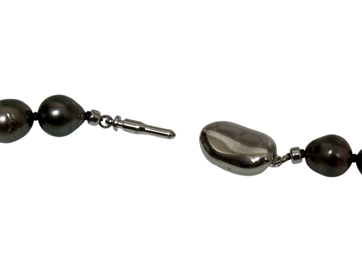 ☆美品☆黒蝶貝 黒蝶真珠 バロックパールネックレス 46.5cm 8mm ☆美品☆黒蝶貝 黒蝶真珠 バロックパールネックレス 46.5cm 8mm