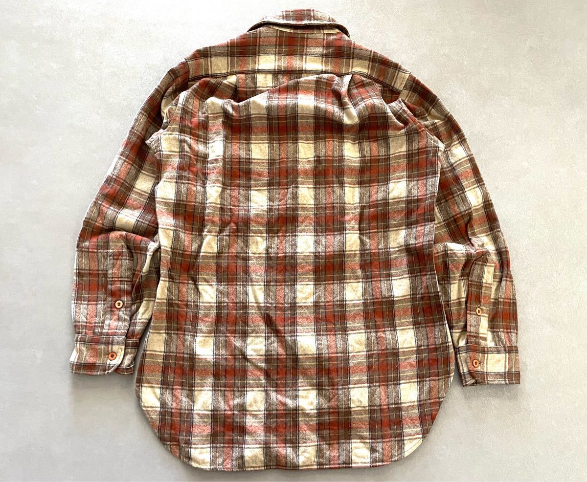 70s ペンドルトン 長袖 ウールシャツ 14 1/2 チェック Vintage 70s ペンドルトン 長袖 ウールシャツ 14 1/2 チェック Vintage