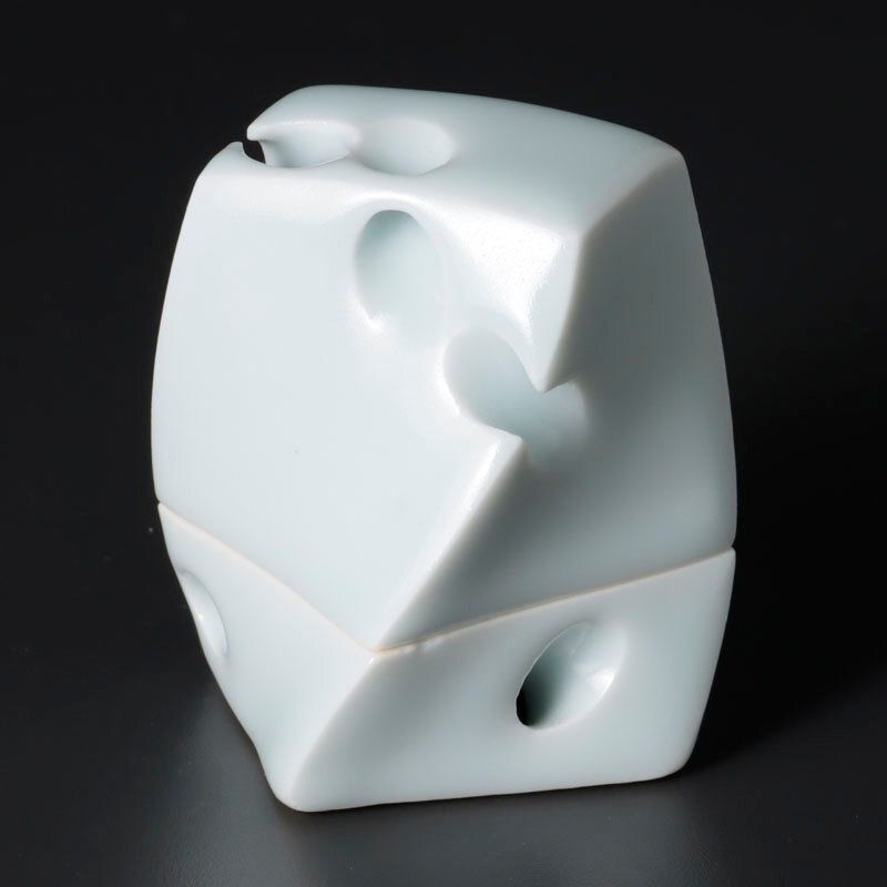 ★【古美味】人間國(guó)寶 前田昭博 白瓷香合 茶道具 保証品 ZgR7