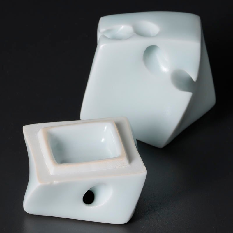 ★【古美味】人間國(guó)寶 前田昭博 白瓷香合 茶道具 保証品 ZgR7