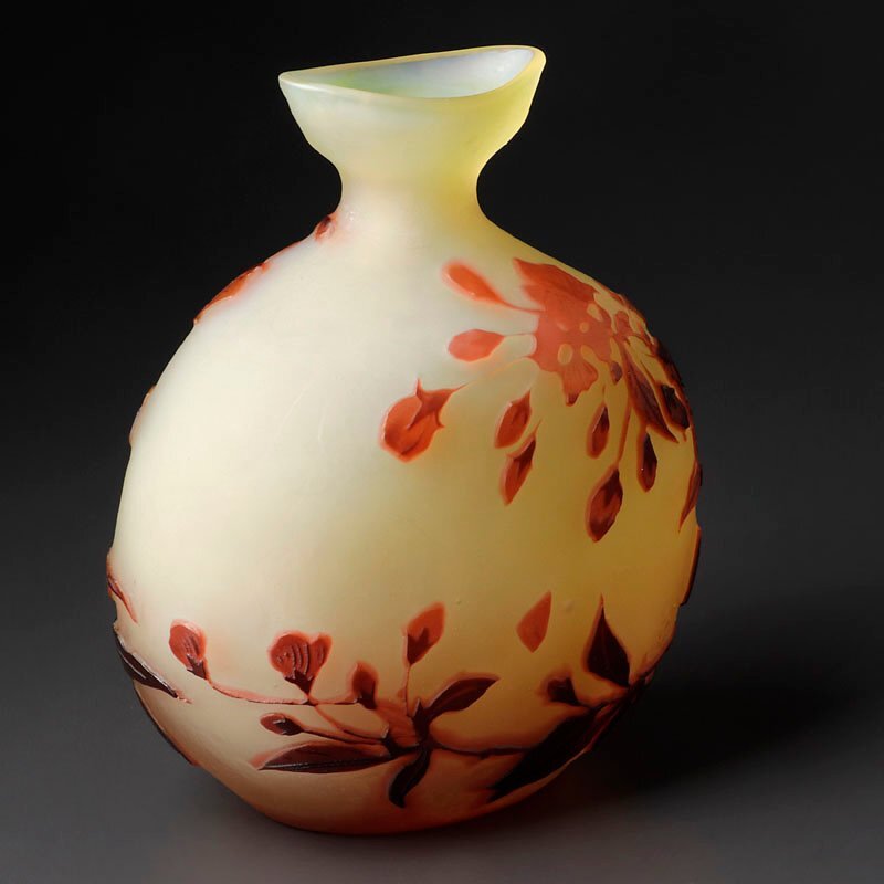 古美味】エミールガレ Emile Galle 花器 茶道具 保証品 zS1Q