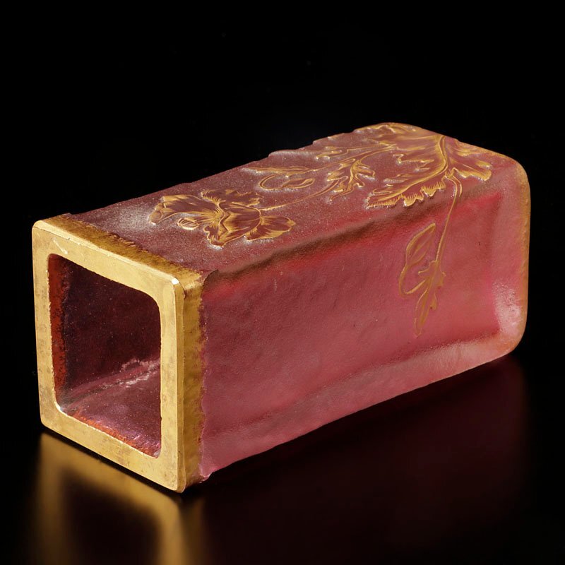 古美味】DAUM NANCY ドーム・ナンシー 花文 花器 茶道具 保証品