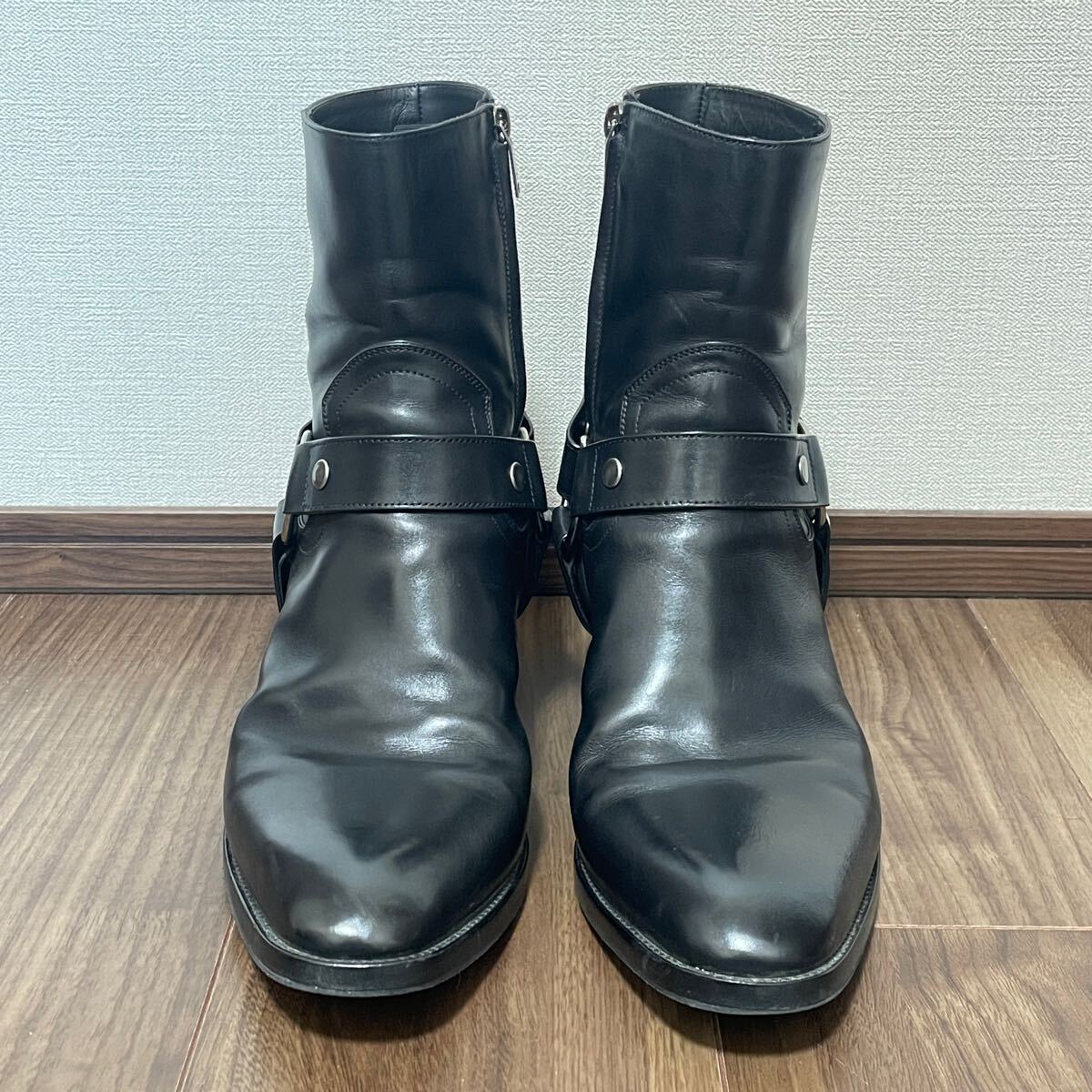 希少】6cmヒール 41 美品 サンローラン ワイアットハーネス 希少】6cmヒール 41 美品 サンローラン ワイアットハーネス