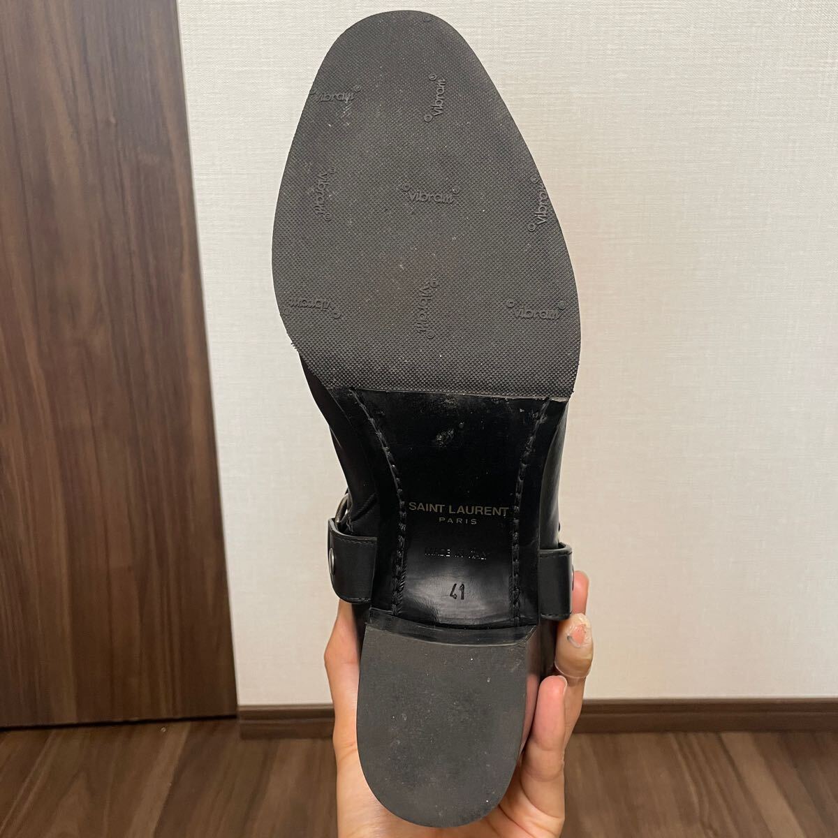 希少】6cmヒール 41 美品 サンローラン ワイアットハーネス 希少】6cmヒール 41 美品 サンローラン ワイアットハーネス