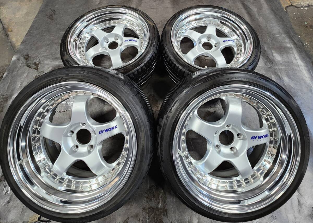 【１円～】WORK マイスターS1 3PIECE 深リム/段リム/ステップリム ヴェルファイア/クラウン/フーガ/アルファード/エルグランド他車(chē)PCD114.3